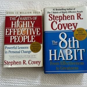 Stephen Covey 7 & 8th habits highly effective people book set.